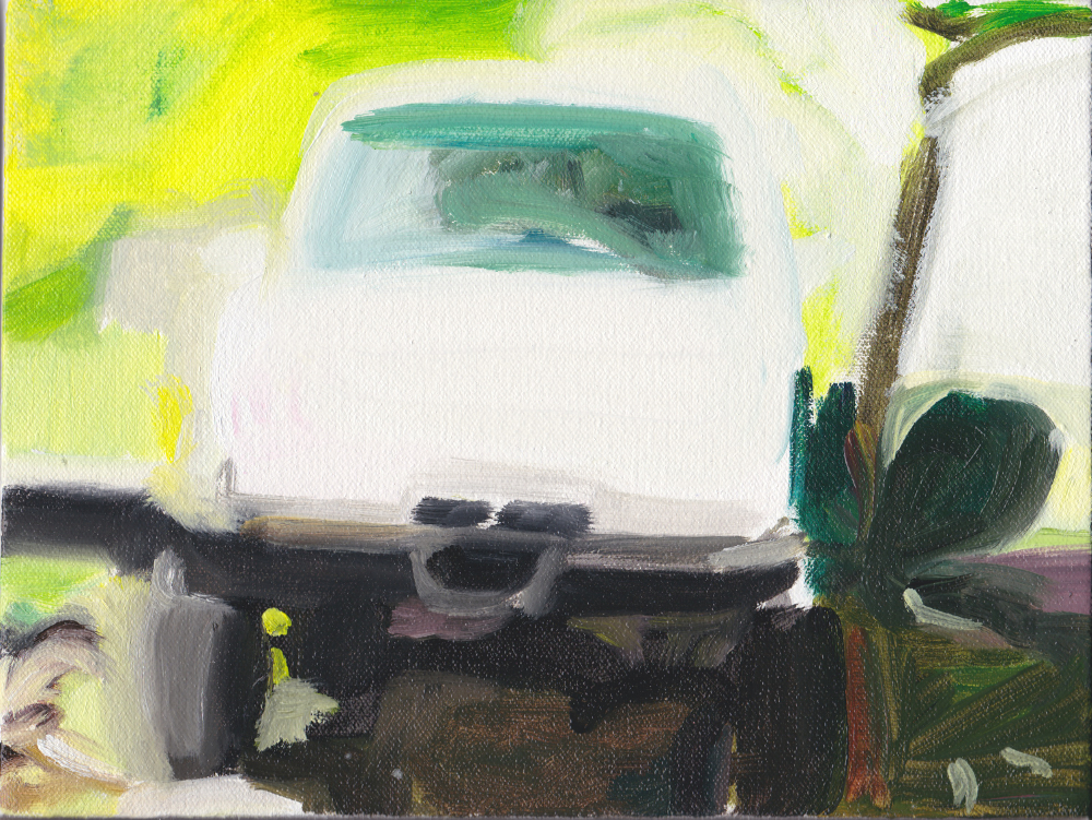 Painting of grey van- realistic-ish