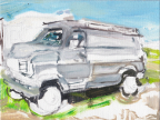 grey van painting