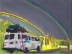double rainbow van painting
